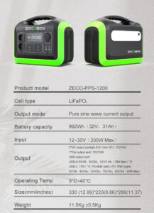 Zeconex 1200W Portable Power Station11