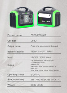 Zeconex 600W Portable Power Station11