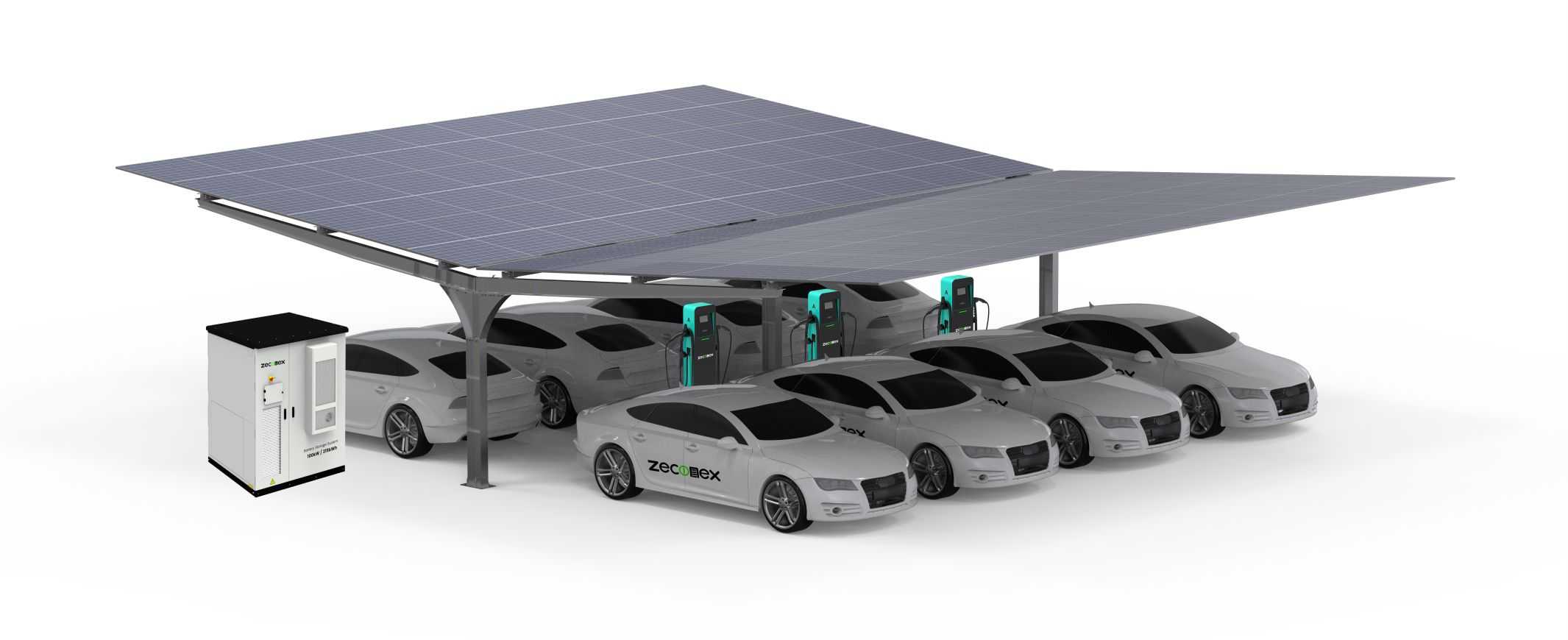 Solar Carport with EV Charger and Battery Storage
