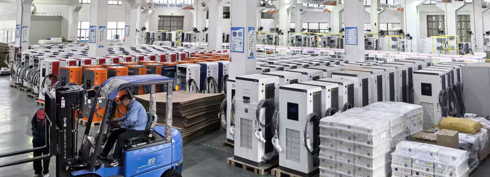 batch of finished ev charging stations