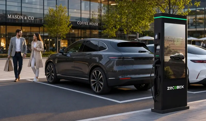 ev chargers display advertisements