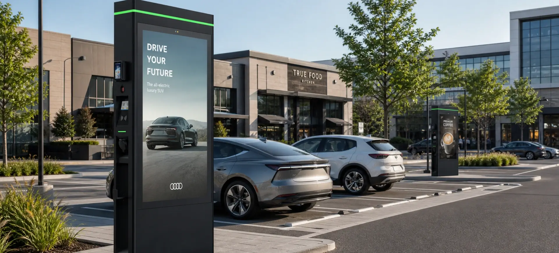 ev chargers display advertisements