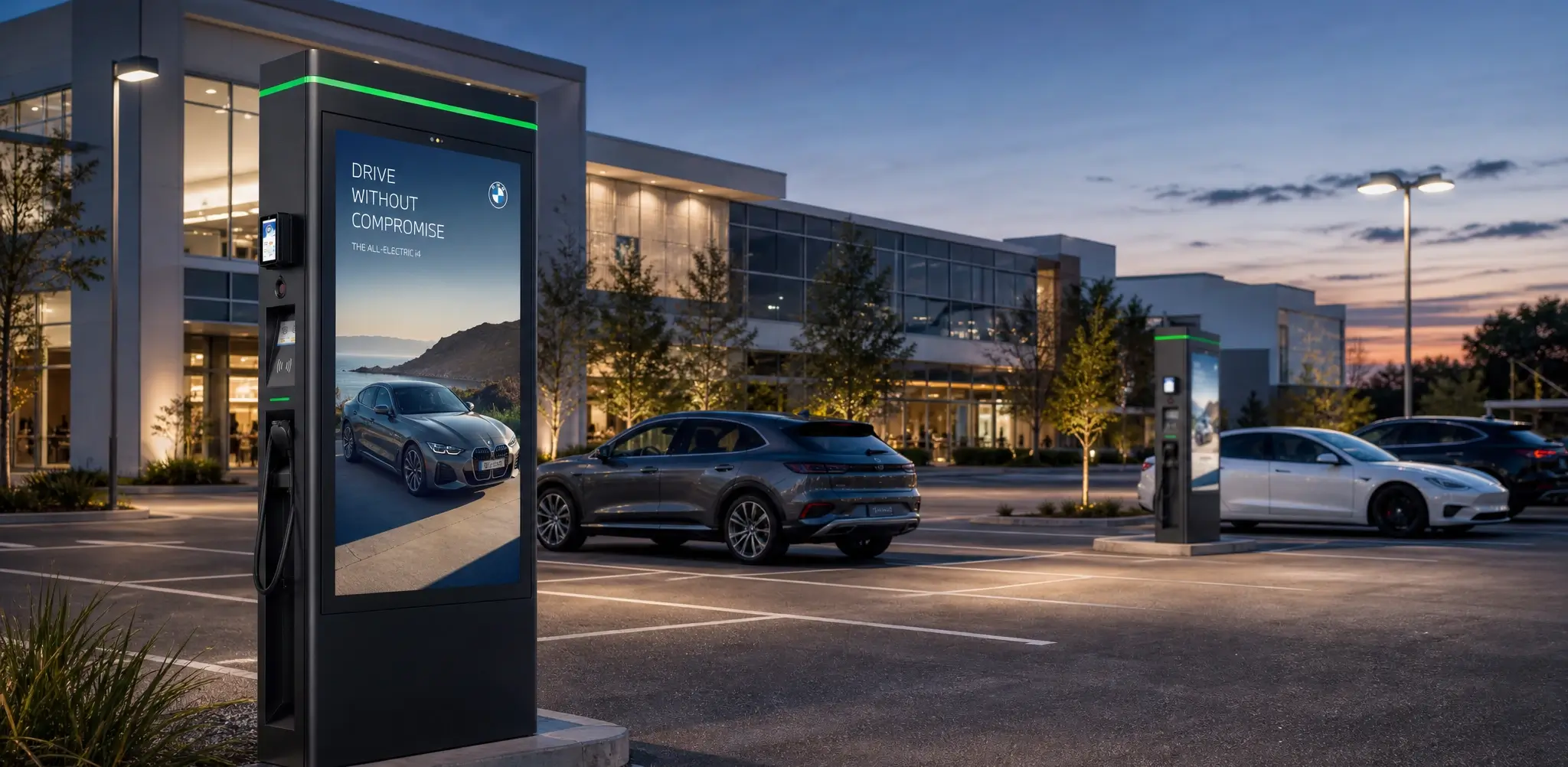 ev chargers display advertisements