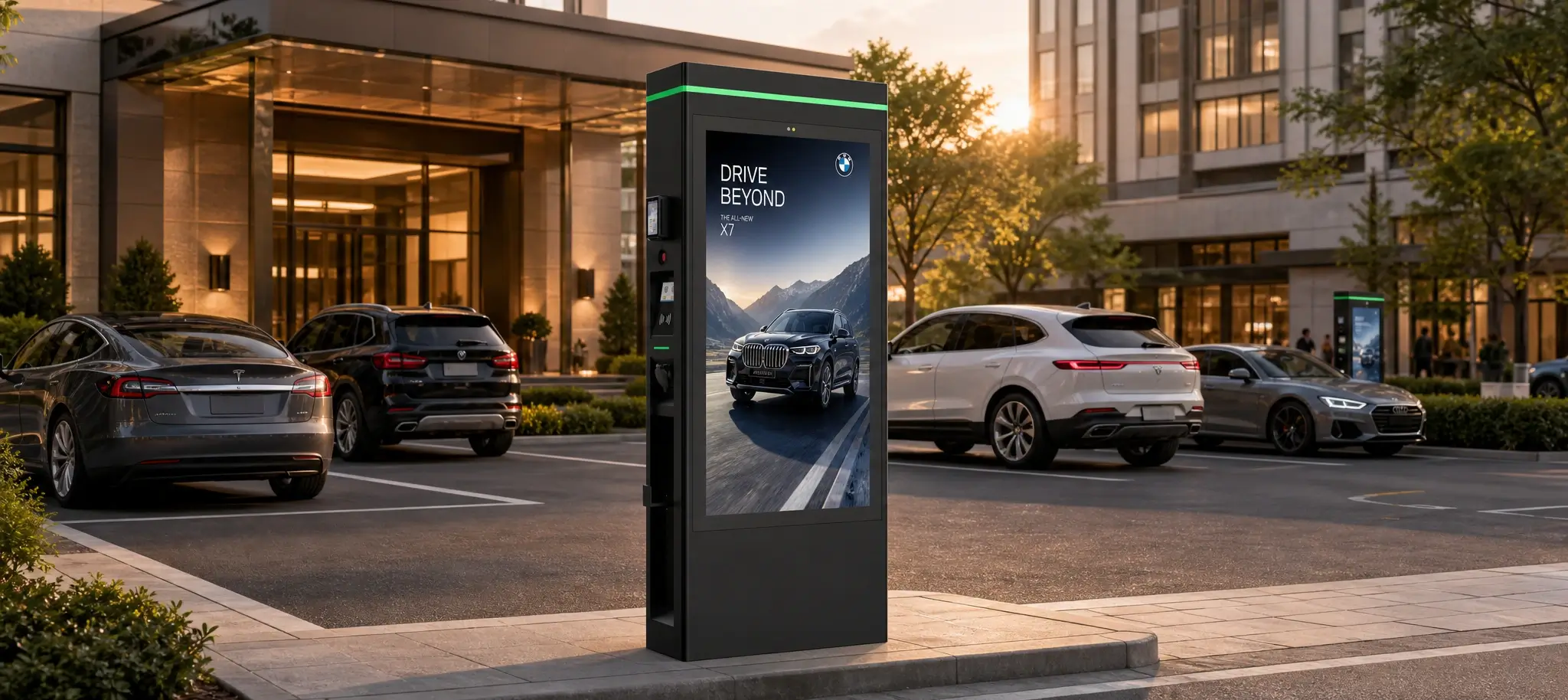 ev chargers display advertisements